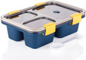 KINZA 3 Compartment Premium Quality Plastic Leakproof Lunch Box 3 Containers Plastic School Lunch Box