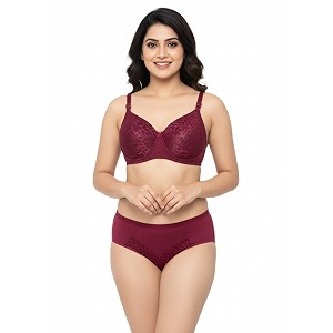 Kinzie Elegant Floral Jacquard Lingerie Set Grey