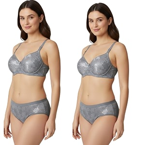 Kinzie Elegant Floral Jacquard Lingerie Set Grey