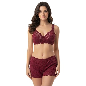 Kinzie Elegant Floral Jacquard Lingerie Set Grey