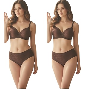 Kinzie Elegant Floral Jacquard Lingerie Set Grey