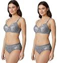Kinzie Elegant Floral Jacquard Lingerie Set Grey
