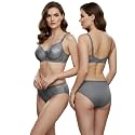 Kinzie Elegant Floral Jacquard Lingerie Set Grey