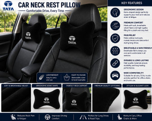kioni Black Polyester Car Pillow Cushion for