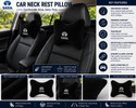 kioni Black Polyester Car Pillow Cushion for