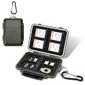 Kiorafoto 22 Slot Memory Card Case for 8 SD & 12 MicroSD & 2 Nano SIM Green