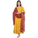 KIPEK Women39s Mustard Block Print Kurta with