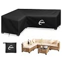 Kipiea L-Shape Patio Furniture Covers Waterproof, 500D Heavy Duty Outdoor Sectional Cover Windproof, Outdoor Couch Cover Anti-UV, No Tears & No Fading (Left Facing, 58" x 78" L x 33.5" D x 31" H)