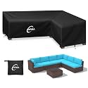 Kipiea L-Shape Patio Furniture Covers Waterproof, 500D Heavy Duty Outdoor Sectional Cover Windproof, Outdoor Couch Cover Anti-UV, No Tears & No Fading (Right Facing, 78" x 58" L x 33.5" D x 31" H)
