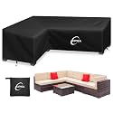 Kipiea Patio L-Shaped Furniture Sectional Sofa Covers, 420D Heavy-Duty Oxford Fabric Outdoor Sectional Cover with Windproof, Anti UV, No Tears, No Fading (Left Facing 79"x98"L x 33.5" D x 31" H)