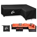 Kipiea Patio L-Shaped Furniture Sectional Sofa Covers, 420D Heavy-Duty Oxford Fabric Outdoor Sectional Cover with Windproof, Anti UV, No Tears, No Fading (Right Facing 98"x79"L x 33.5" D x 31" H)