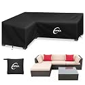 Kipiea Patio L-Shaped Sectional Sofa Cover, 420D Heavy-Duty Oxford Fabric Outdoor Sectional Cover with 6 Windproof Buckles, Anti UV and No Tears, No Fading (Left Facing, 58" x 85" L x 33.5" D x 31" H)