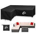 Kipiea Patio L-Shaped Sectional Sofa Cover, 420D Heavy-Duty Oxford Fabric Outdoor Sectional Cover with 6 Windproof Buckles, No Tears Anti UV No Fading (Left Facing, 83" x 104" L x 33.5" D x 31" H)