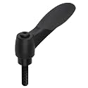 Kipp 06614-2A301X45 Fiberglass Reinforced Plastic/Die-Cast Zinc Adjustable Handle with 5/16-18" External Thread, 2K"Cockatoo", Two-Component, Inch, Size 2, 45 mm Screw Length