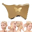KIRA Golden Flow Butterfly Brass Gua Sha Contour Tool, Butterfly-Shaped Solid Brass Face & Body Sculpting Tools for Self-Care, Sculpting, Puffiness Relief & Muscle Tension Massage