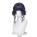 KIRA KIRA Anime The Fragrant Flower Blooms with Dignity Cosplay Wig Waguri Kaoruko Bun Wig 35cm Black Purple Updo Hair for Halloween Cosplay
