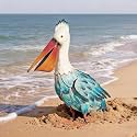 Kircust Pelican Statue Outdoor Bird Sculptures Home Decor Pond Ornaments Metal Yard Art Sculptures for Backyard Porch Patio Pond Decorations