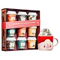 Kiri & Sons Hot Chocolate Mix Gift Set, Hot Chocolate Gift Mix in Mini Cup Packaging, Flavors Include Double Chocolate, French Vanilla, Peppermint, Salted Caramel and More, Set of 9 Winter Edition