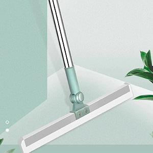 magic broom floor squeegee wiper with long handle adjustable 180 degree rotating mop silicone strips stainless steel silicone blade floor wiper for homeoffice shopbathroomtile pet hair