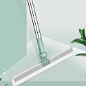 Magic Broom Floor Squeegee Wiper with Long Handle Adjustable 180 Degree Rotating mop Silicone Strips Stainless Steel Silicone Blade Floor Wiper for Home,Office, Shop,Bathroom,Tile Pet Hair.