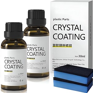 kirmit 2pcs crystal coating for car and bike plastic parts  30ml pvc restorer for automobile revitalizing coating agent  automobiles dashboard plastic crystal coating cleaner polish pack of 2