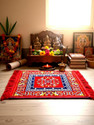 KIRODIWAL DECORE Velvet Prayer Mat Red Large
