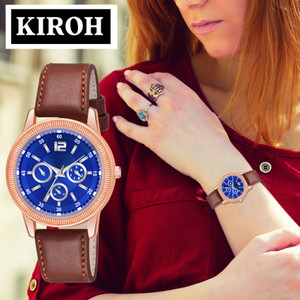 KIROH KRH ROUND RX BLU DIAL BRWN