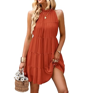 KIRUNDO Summer Sundresses for Women Halter Dress