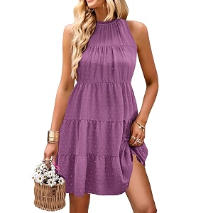 KIRUNDO Summer Sundresses for Women Halter Dress