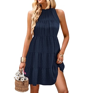 KIRUNDO Summer Sundresses for Women Halter Dress