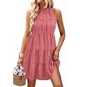 KIRUNDO Summer Sundresses for Women Halter Dress