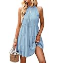 KIRUNDO Summer Sundresses for Women Halter Dress