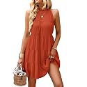 KIRUNDO Summer Sundresses for Women Halter Dress