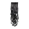 KIS Synthetic Curly Hair Extensions with 3 Clip-in for Women, Natural Brown