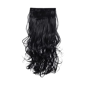 kis synthetic wavy hair extensions with 3 clip-in for women dark brown