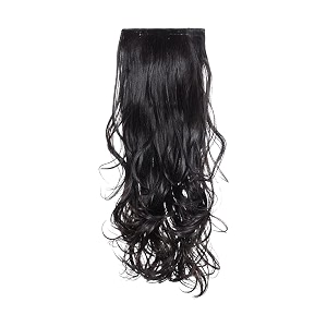 kis synthetic wavy hair extensions with 3 clip-in for women natural brown