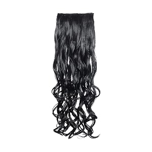 kis synthetic wavy hair extensions with 4 clip-in for women dark brown