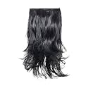 KIS Synthetic Wavy Hair Extensions with 4 Clip-in for Women, Dark Brown
