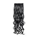KIS Synthetic Wavy Hair Extensions with 4 Clip-in for Women, Dark Brown