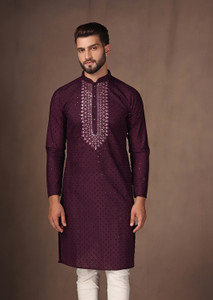 Kisah Embellished Cotton Blend Straight Kurta for