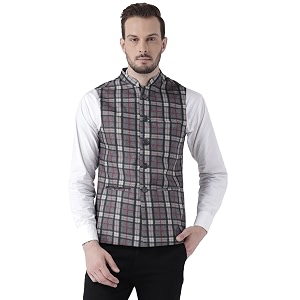 KISAH Mens Art Silk Waist Coat