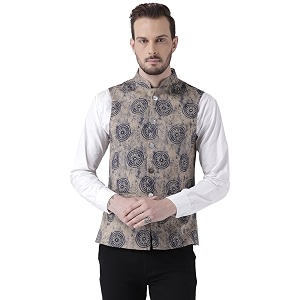 KISAH Mens Art Silk Waist Coat