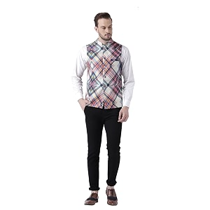 KISAH Mens Art Silk Waist Coat