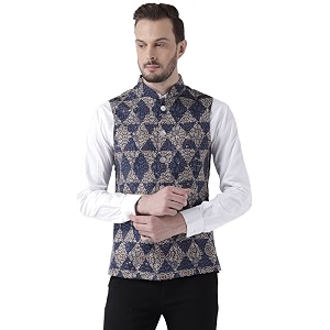 KISAH Mens Art Silk Waist Coat