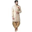 KISAH Men39s Indo-Western Sherwani Cream Silk Blend