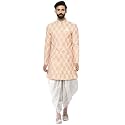 KISAH Men39s Indo-Western Sherwani Peach Cotton Blend