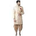 KISAH Men39s Indo-Western Sherwani Cream Silk Blend