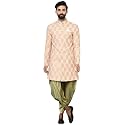 KISAH Men39s Indo-Western Sherwani Peach Cotton Blend