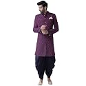 KISAH Men39s Indo-Western Sherwani Dhoti Set Purple