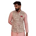 KISAH Men's Jacket - Printed Cotton Blend - Indian Wedding Outfit for Men - Ideal for Weddings and Festivals